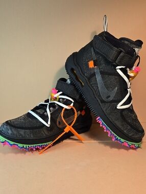 New Nike Air Folce 1 Mid x Off-White™ Shoes Sneakers - Black (DO6290-001)